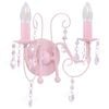 vidaXL Wandleuchte mit Perlen Rosa 2 &times; E14-Fassungen