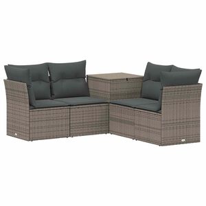 vidaXL Sofa Set 5 stk. Grau und Dunkelgrau Polyrattan und Stahl