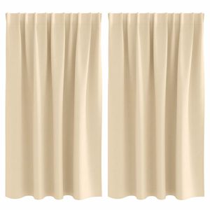 vidaXL Verdunkelungs-Vorh&auml;nge mit Ringen 2 pcs Creme 140 x 140 cm