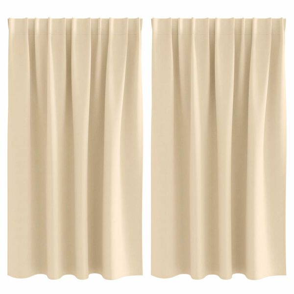 vidaXL Verdunkelungs-Vorh&auml;nge mit Ringen 2 pcs Creme 140 x 140 cm
