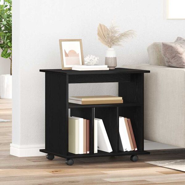 vidaXL Rollschrank Schwarz Eichen-Optik 60 x 45 x 55 cm Holzwerkstoff