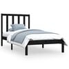 vidaXL Massivholzbett Schwarz Kiefer 90x190 cm
