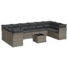 vidaXL 11-tlg. Garten-Sofagarnitur mit Kissen Grau Poly Rattan