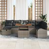 vidaXL Garten-Sofa-Set 9 pcs Grau Poly-Rattan