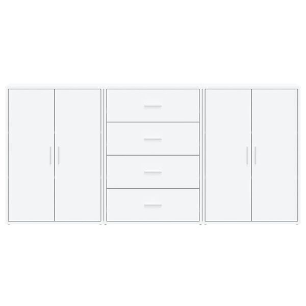 vidaXL Sideboards 3 Stk. Wei&szlig; 60x31x84 cm Holzwerkstoff