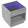 vidaXL Nachttisch mit Infinity-LED Grau Sonoma 50x50x50 cm