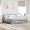 vidaXL Ottoman-Bett mit Matratze Hellgrau 180x200 cm Stoff