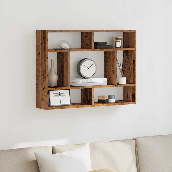 vidaXL Wandregal Altholz-Optik 75x16x55 cm Holzwerkstoff