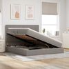 vidaXL Bett mit Stauraum und LED mit LED Taupe 180 x 200 cm Polyester