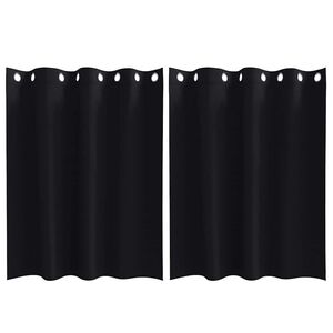 vidaXL Verdunkelungs-Vorh&auml;nge mit Ringen 2 pcs Schwarz 140 x 140 cm