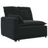 vidaXL Modulares Sofa mit Kissen Schwarz