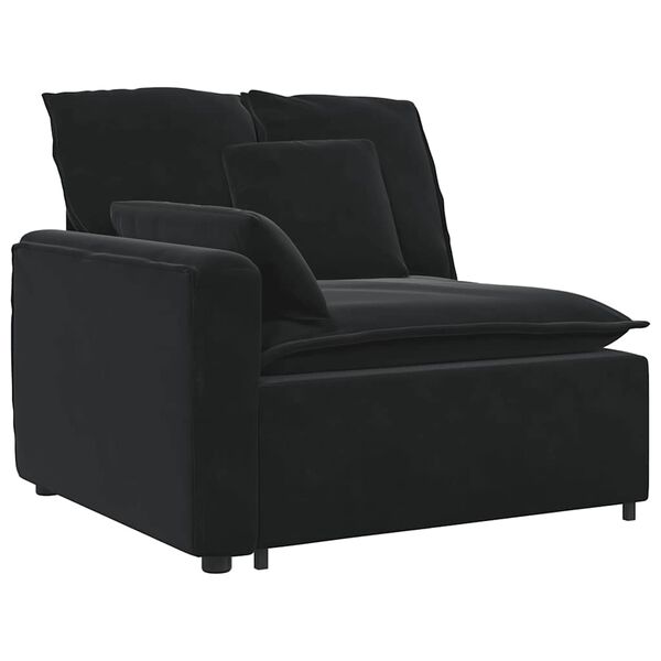 vidaXL Modulares Sofa mit Kissen Schwarz