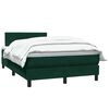 vidaXL Boxspringbett mit Matratze Dunkelgr&uuml;n 120x220 cm Samt