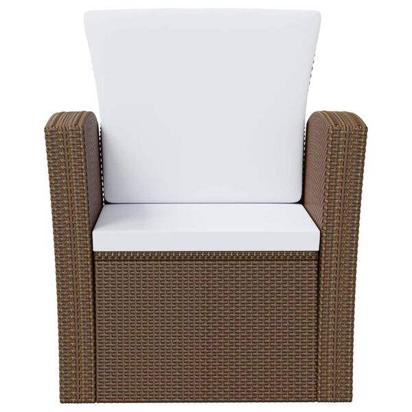 vidaXL 16-tlg. Garten-Lounge-Set mit Kissen Poly-Rattan Braun