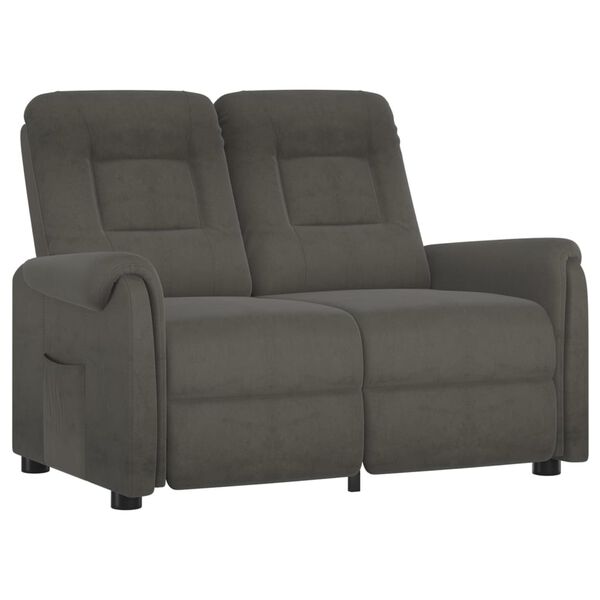 vidaXL 2-Sitzer Massagesessel Dunkelgrau Mikrofaser-Gewebe