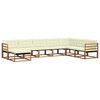 vidaXL Outdoor-Sofagarnitur 24 pcs Natur und Creme Massivholz Akazie