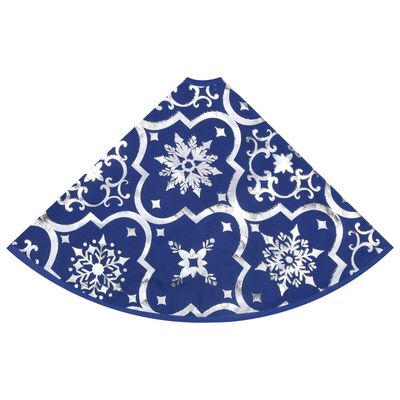 vidaXL Luxus-Weihnachtsbaumdecke mit Socke Blau 122 cm Stoff