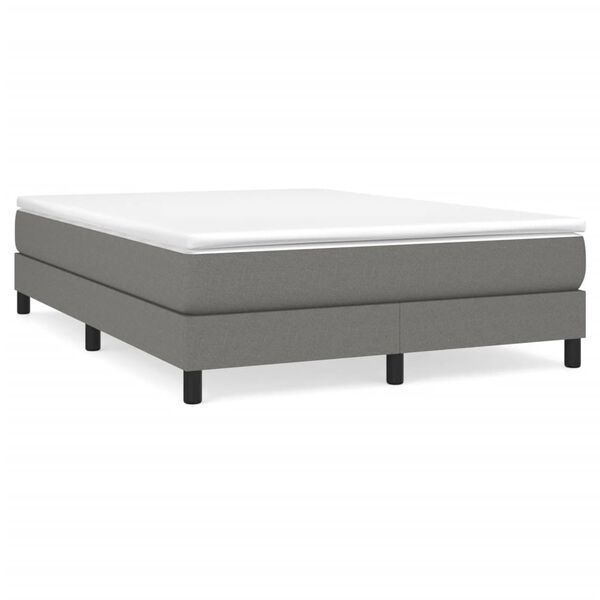 vidaXL Boxspringbett mit Matratze Dunkelgrau 160x200 cm Stoff