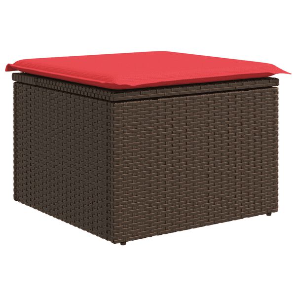 vidaXL 10-tlg. Garten-Sofagarnitur mit Kissen Braun Poly Rattan