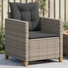 vidaXL Gartensessel mit Kissen Grau Poly Rattan