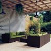 vidaXL 7-tlg. Garten-Lounge-Set mit Kissen Poly Rattan Braun