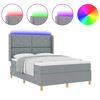 vidaXL Boxspringbett mit Matratze Hellgrau 140 x 200 cm Stoff