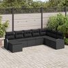 vidaXL Gartensofa-set mit Kissen 8 pcs Schwarz Poly Rattan