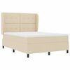 vidaXL Boxspringbett mit Matratze Creme 160 x 200 cm Stoff