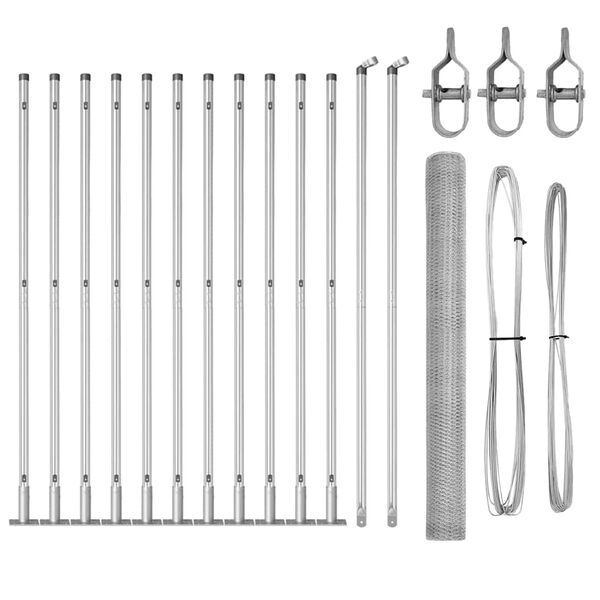vidaXL Zaunpfosten Silber 25 x 1,5 m (25 mm Gitter) Stahl