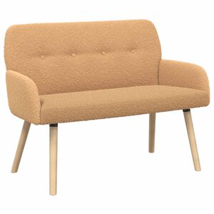 vidaXL 2-Sitzer Sofa mit Massivholzbeinen Beige Boucl&eacute;