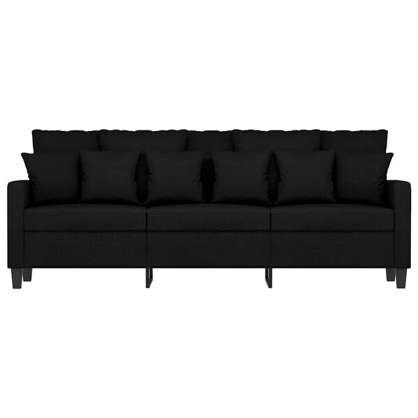 vidaXL 3-Sitzer-Sofa Schwarz 180 cm Stoff