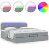 vidaXL Ottoman-Bett mit Matratzen & LEDs Hellgrau 200x200 cm Stoff