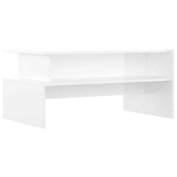 vidaXL Couchtisch Hochglanz-Wei&szlig; 90x55x42,5 cm Holzwerkstoff