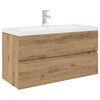 vidaXL Waschbeckenunterschrank mit Einbaubecken und Wasserhahn