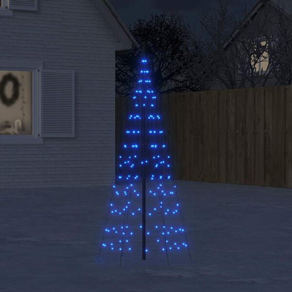 vidaXL LED-Weihnachtsbaum f&uuml;r Fahnenmast 200 LEDs Blau 180 cm