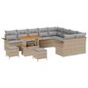 vidaXL Gartensofa-set 12 stk. Beige Poly-Rattan