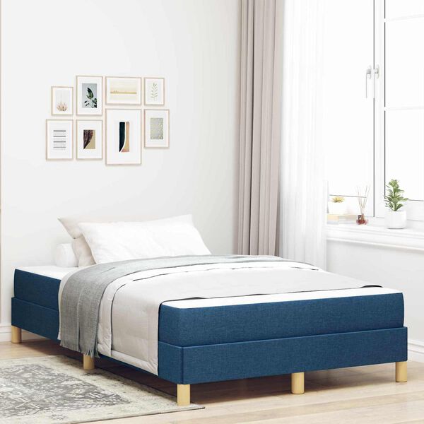 vidaXL Boxspringbett mit Matratze Blau 120 x 190 cm Stoff