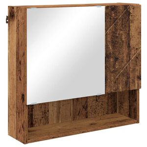 vidaXL Spiegelschrank mit T&uuml;r Altholz 59 x 17 x 55 cm Holzwerkstoff