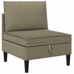 vidaXL Mittelsofa mit Stauraum Khaki Samt