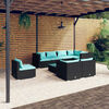 vidaXL 9-tlg. Garten-Lounge-Set mit Kissen Poly Rattan Schwarz