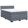 vidaXL Boxspringbett mit Matratze Dunkelgrau 160x200 cm Samt