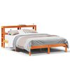 vidaXL Bettgestell mit Kopfteil ohne Matratze Wachsbraun 135x190 cm