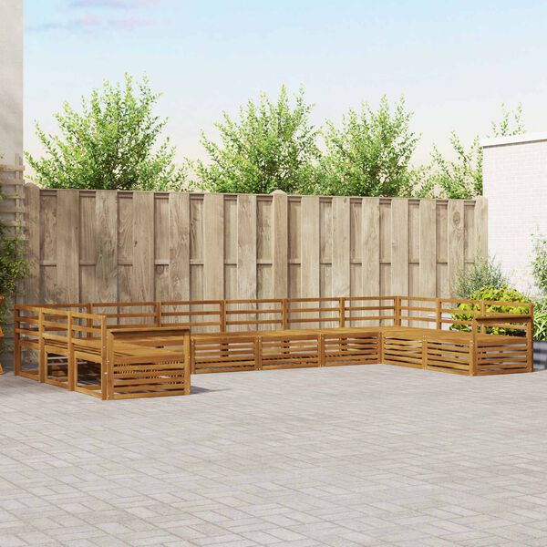 vidaXL Sofagarnituren 10 pcs Natur Massivholz Akazie