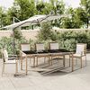 vidaXL Gartentisch mit Glasplatte Beige Poly Rattan & Hartglas