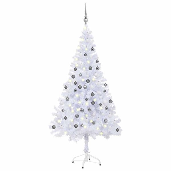vidaXL K&uuml;nstlicher Weihnachtsbaum Beleuchtung Kugeln 180cm 620 Zweige