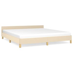 vidaXL Bettgestell ohne Matratze Creme 160x200 cm Stoff