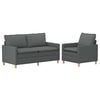 vidaXL Sofa Set 2 stk. Dunkelgrau Stoff