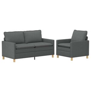 vidaXL Sofa Set 2 stk. Dunkelgrau Stoff