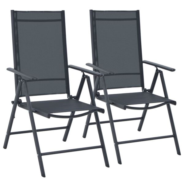 vidaXL 3-tlg. Bistro-Set Aluminium und Textilene Schwarz