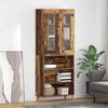 vidaXL Highboard Altholz 69,5 x 34 x 180 cm Engineered Wood und Glas